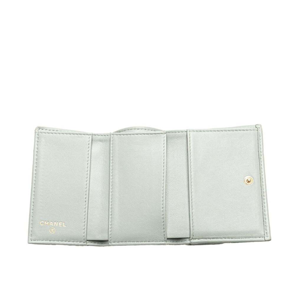 CHANEL Authentic Gray Lambskin Leather Wallet - Picture 6 of 11